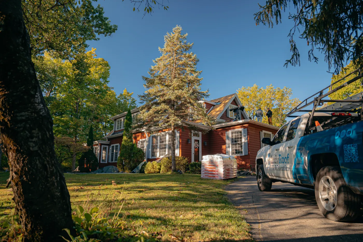 Roof inspection documented on a Linton home